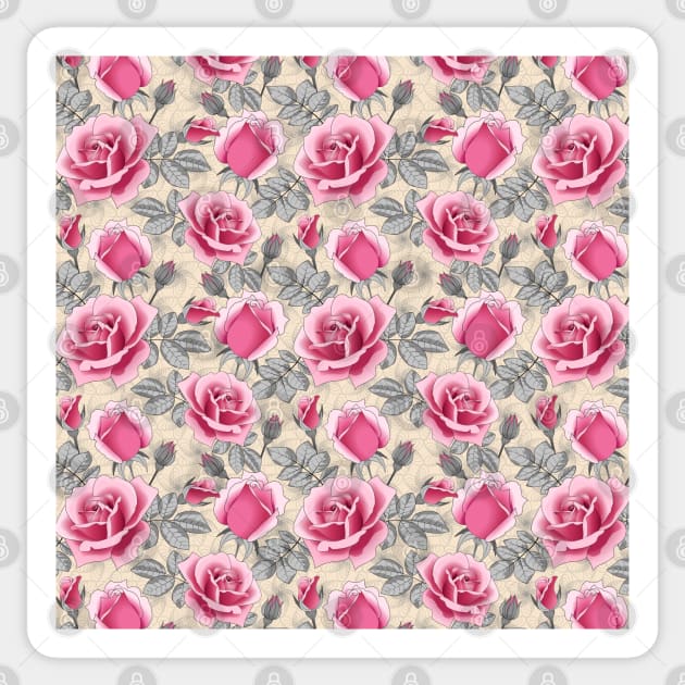 Roses Pattern Sticker by Designoholic